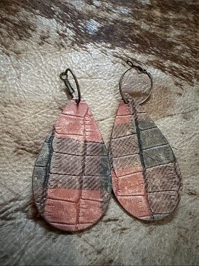 Handcrafted Red and BlackTeardrop Earrings